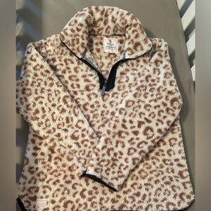 Simply Southern Tan and Cream Fleece Pullover